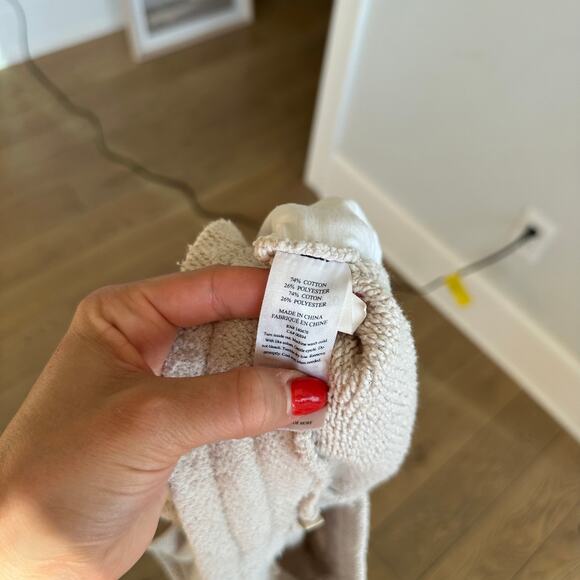 Faherty Cotton Textured Drawcord Waist Sweat Shorts Cream XS - Picture 8 of 9